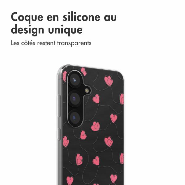 imoshion Coque design pour Samsung Galaxy S25 - Dusty Rose Connected Hearts