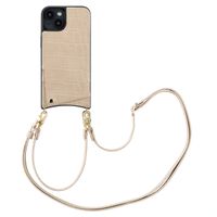 Selencia Coque de télephone Nova Croco avec cordon et porte-cartes Apple iPhone 14 / 13 - Beige