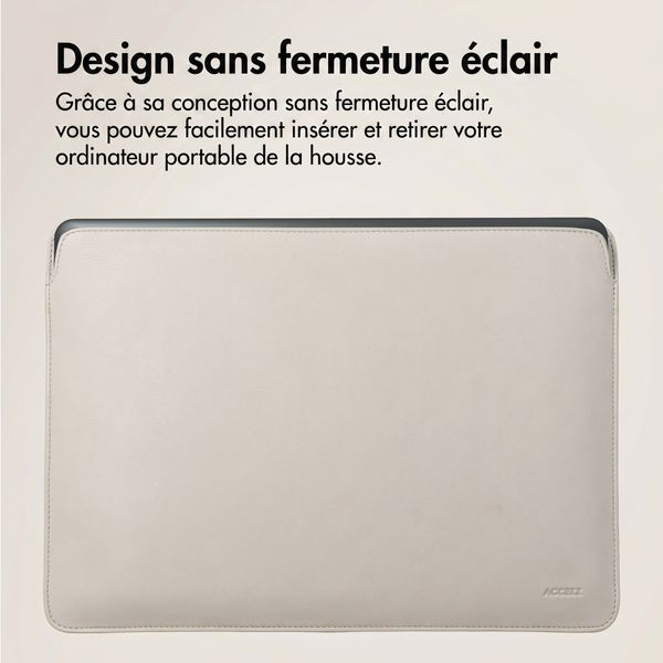 Accezz Leather Pochette ordinateur le Apple MacBook 13 pouces - Beige
