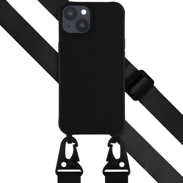 Selencia Coque silicone avec cordon amovible iPhone 14 - Noir