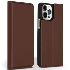 Accezz Étui de télephone Slim Folio en cuir de qualité supérieure Apple iPhone 13 Pro Max - Marron
