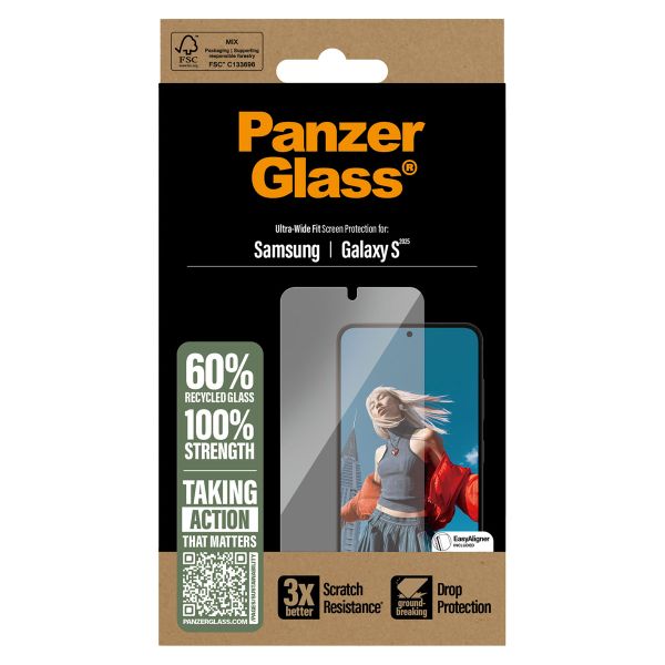 PanzerGlass Protection d'écran Ultra-Wide Fit Anti-bactérienne Samsung Galaxy S25