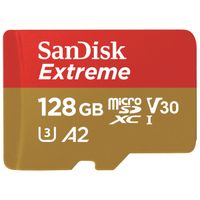 SanDisk microSD Extreme - 128GB - Inclus RescuePro Deluxe - UHS-I/U3/Full HD/4K UHD