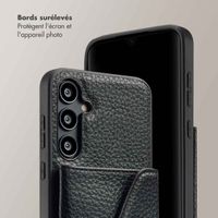 Selencia Coque à cordon avec porte-cartes enveloppe Sera Samsung Galaxy A55 - Noir