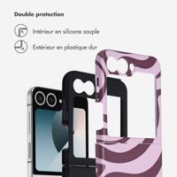 Selencia Coque arrière Vivid Samsung Galaxy Z Flip 6 / Flip 7 FE - Wavy Swirl Pink Plum