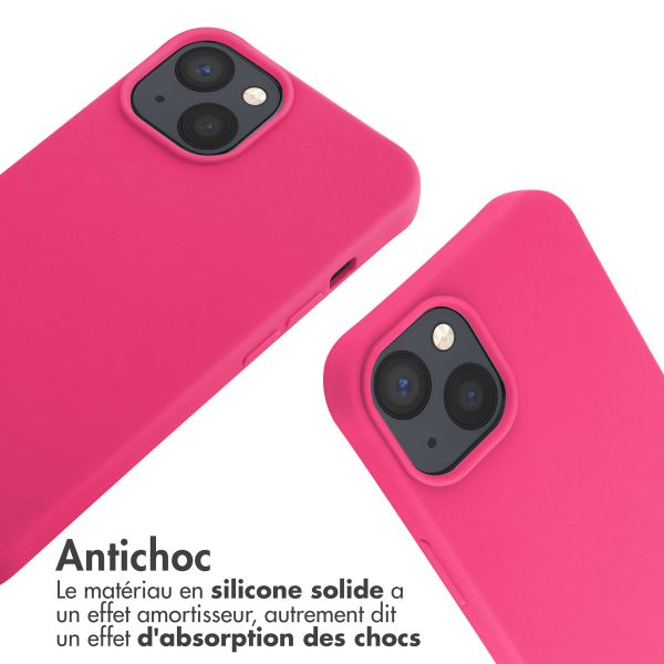 imoshion Coque en silicone avec cordon Apple iPhone 14 - Fluor Roze