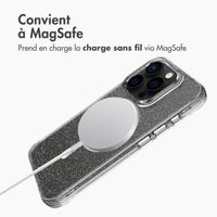 imoshion Coque arrière transparente Pailletée avec MagSafe Apple iPhone 15 Pro Max - Argent