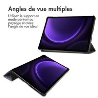 imoshion Coque tablette Design Trifold Samsung Galaxy Tab S9 11.0 pouces / Tab S10 FE / S9 FE 10.9 pouces - Black Marble