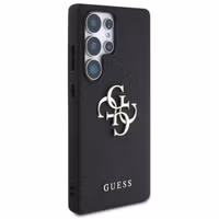 Guess Coque 4G Metal Logo Saffiano Samsung Galaxy S25 Ultra - Noir
