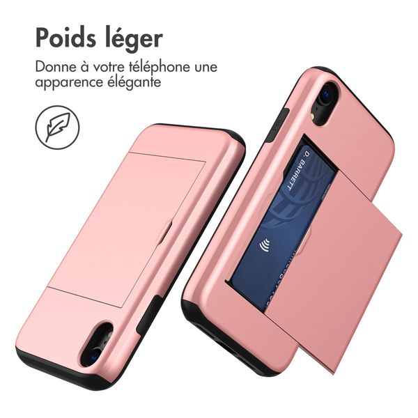 imoshion Coque arrière avec porte-cartes Apple iPhone Xr - Rose Doré