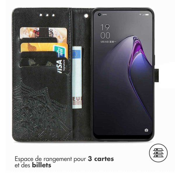 imoshion Etui de téléphone portefeuille Mandala Oppo Reno 8 5G - Noir