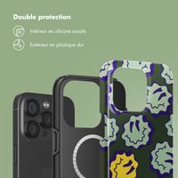 Selencia Coque arrière Vivid avec MagSafe Apple iPhone 15 Pro - Wavy Smiley Green