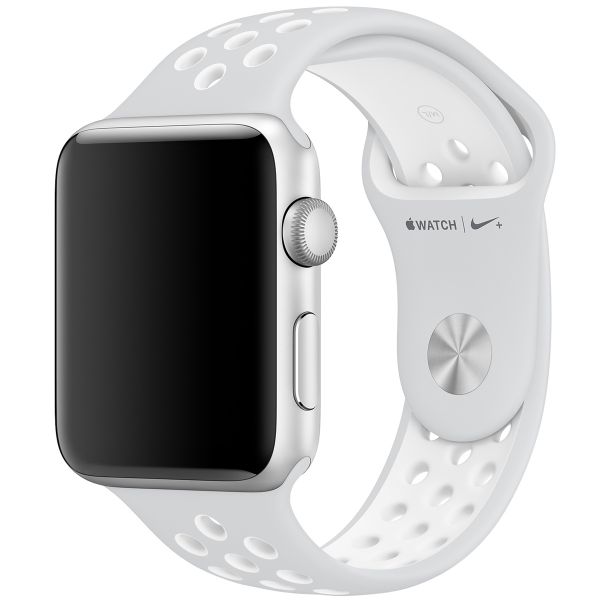 Apple Nike Sport Band Apple Watch Series 1-9 / SE - 38/40/41 mm / Series 10 - 42 mm - Pure Platinum/White