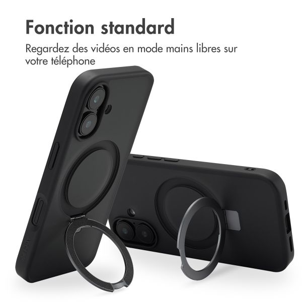 Accezz Coque Ring Stand avec MagSafe iPhone 16 - Noir