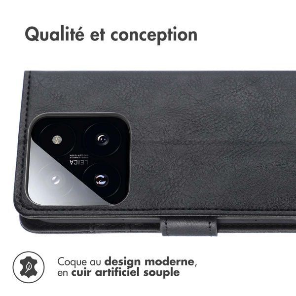 imoshion Étui de téléphone portefeuille Luxe Xiaomi 14T - Noir