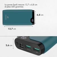 imoshion Batterie externe - 20.000 mAh - Quick Charge et Power Delivery - Vert pétrole