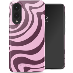 Selencia Coque arrière Vivid Samsung Galaxy S25 Edge - Wavy Swirl Pink Plum