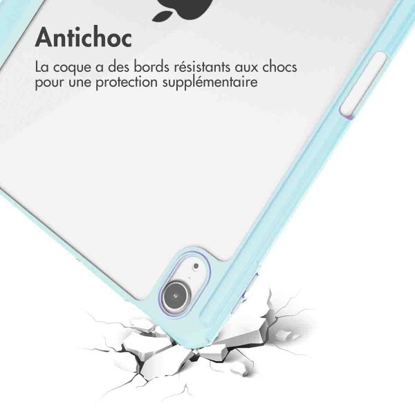 imoshion Coque tablette rigide Trifold iPad Air 11 pouces (2025) M3 / (2024) M2 / Air 5 (2022) / Air 4 (2020) - Bleu clair