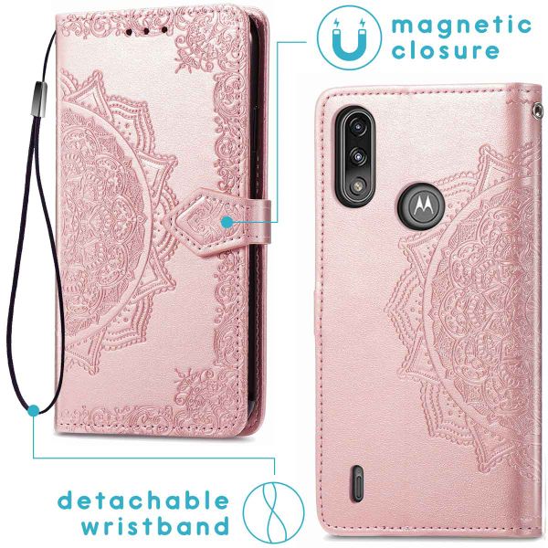 imoshion Etui téléphone portefeuille Moto E7i Power - Rose Champagne