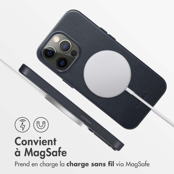 Accezz Coque arrière en cuir avec MagSafe iPhone 13 Pro - Onyx Black