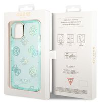 Guess Coque Peony Glitter iPhone 14 - Turquoise