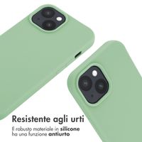 imoshion Coque en silicone avec cordon Apple iPhone 15 - Vert