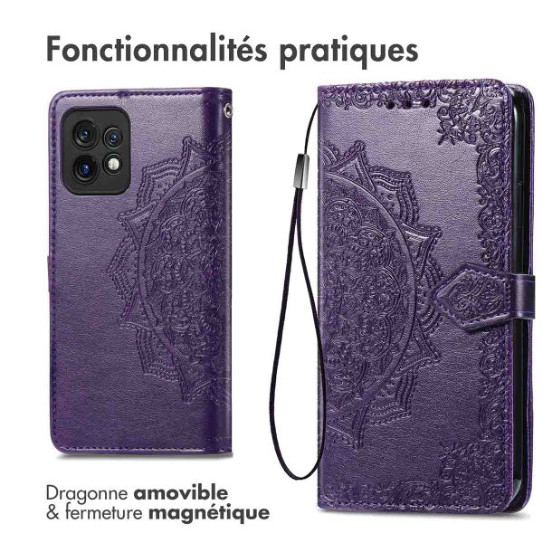 imoshion Etui de téléphone portefeuille Mandala Motorola Edge 40 Pro - Violet