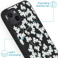 imoshion Coque Design Apple iPhone 13 - Fleur - Blanc / Noir