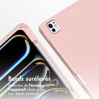 Accezz Coque tablette portefeuille Smart Silicone Apple iPad Pro 11 (2025) M5 / (2024) M4 - Rose
