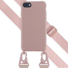 Selencia Coque silicone avec cordon amovible Apple iPhone SE (2022 / 2020) / 8 / 7 - Sand Pink