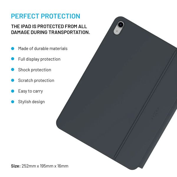 Fixed Typee Coque clavier QWERTY Apple iPad 11 (2025) 11 pouces A16  / iPad 10 (2022) 10.9 pouces - Noir