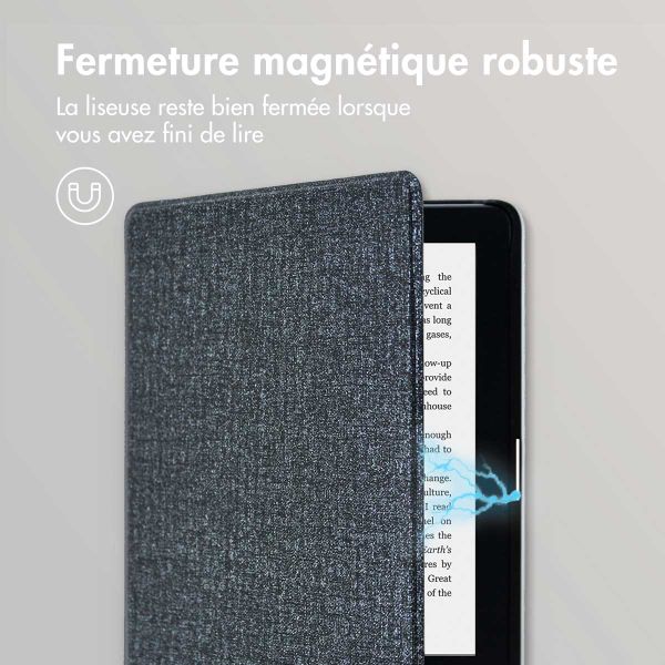 imoshion Étui de liseuse portefeuille Canvas Sleepcover Kobo Clara 2E / Tolino Shine 4 - Glitter Noir