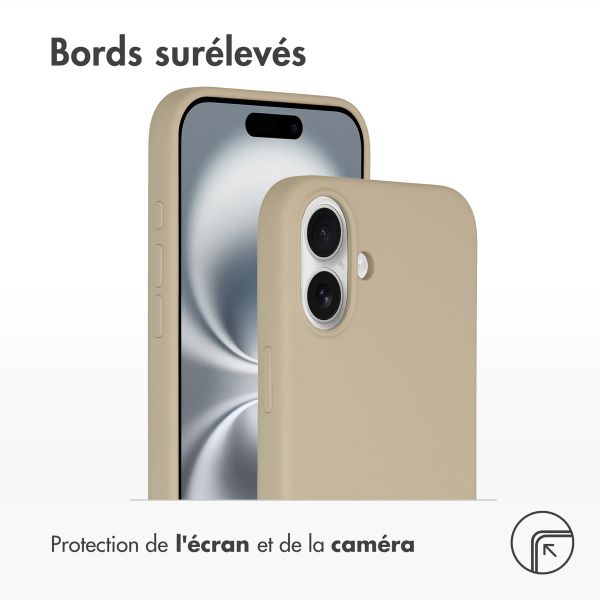 Accezz Coque Liquid Silicone avec MagSafe Apple iPhone 16 Plus - Stone