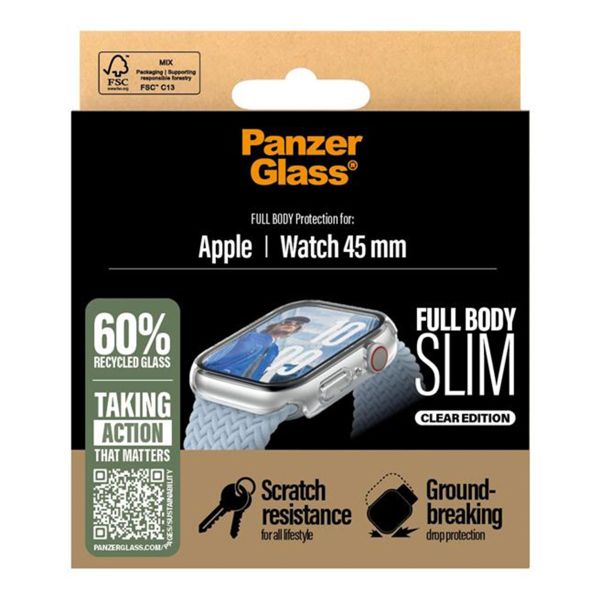 PanzerGlass Coque Full Body Apple Watch 7-9 / SE 2024 - 45 mm - Transparent