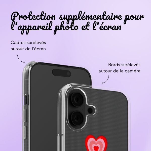 Coque personnalisée avec un cœur iPhone 16 - Transparent