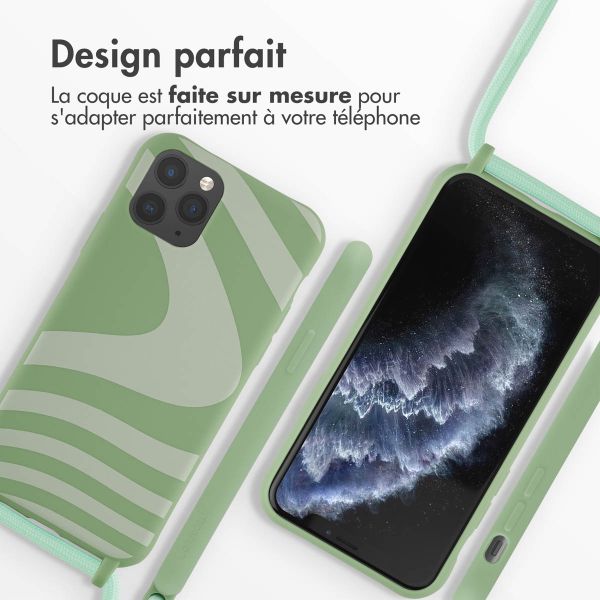 imoshion Coque design en silicone avec cordon iPhone 11 Pro - Retro Green