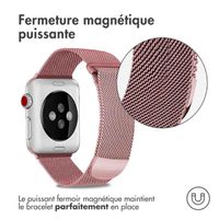 imoshion Bracelet magnétique milanais Apple Watch Series 1 - 9 / SE (38/40/41 mm) | Series 10 / 11 (42 mm) - Taille S - Rose