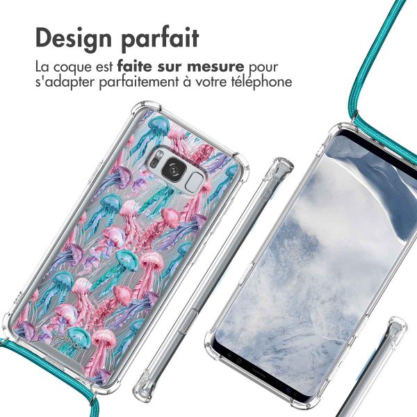 imoshion Coque Design avec cordon Samsung Galaxy S8 - Jellyfish Watercolor