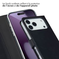 Selencia Étui portefeuille en cuir véritable Apple iPhone 17 Pro Max - Noir
