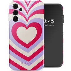 Selencia Coque arrière Vivid Samsung Galaxy A15 (5G/4G) - Double Hearts Rubine Red Lilac