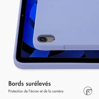Accezz Coque Liquid Silicone avec porte-stylet Apple iPad Air 11 pouces (2025) M3 / (2024) M2 / Air 5 (2022) / Air 4 (2020) - Lila
