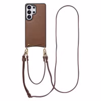 Selencia Coque de télephone Nova avec cordon et porte-cartes Samsung Galaxy S26 Ultra - Mocha Brown