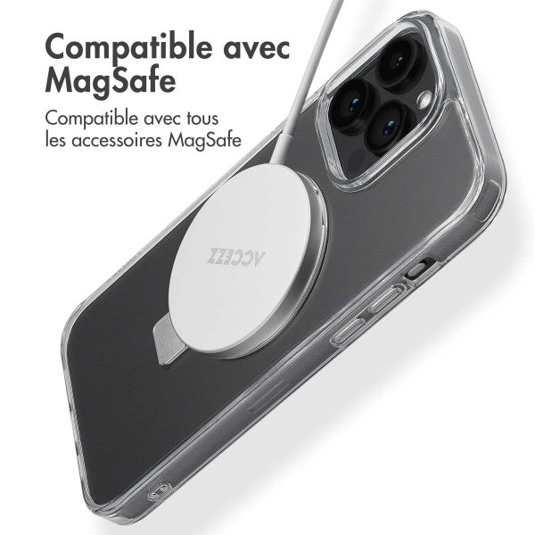 Accezz Coque Ring Stand avec MagSafe Apple iPhone 14 Pro Max - Transparent