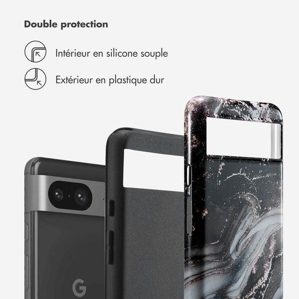 Selencia Coque arrière Vivid Tough Google Pixel 8 - Chic Marble Black