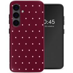 Selencia Coque arrière Vivid Samsung Galaxy S24 - Happy Dots Burgundy