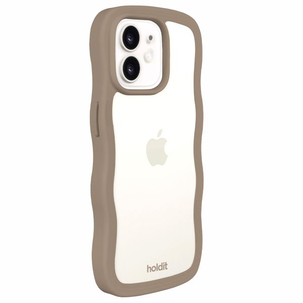 Holdit Coque Wavy Apple iPhone 12 (Pro) - Mocha Brown / Transparent