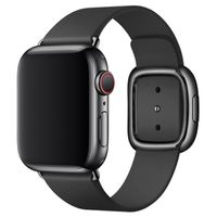 Apple Leather Band Modern Buckle Apple Watch Series 1 á 9 / SE (38/40/41 mm) | Series 10 (42 mm) - Taille M - Noir