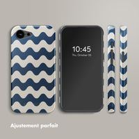 Selencia Coque arrière Vivid avec MagSafe Apple iPhone 16e - Wave Vibes Classic Blue