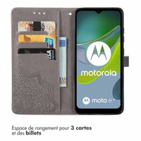 imoshion Etui de téléphone portefeuille Mandala Motorola Moto E13 - Gris