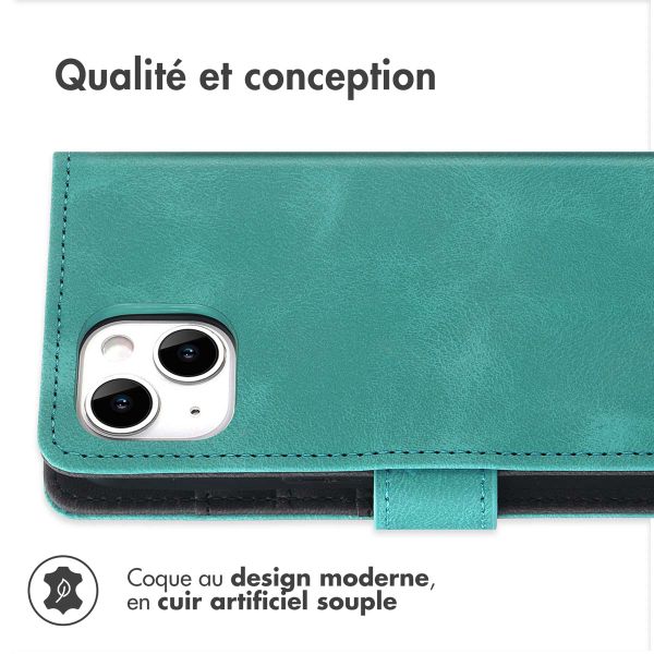 imoshion Etui de téléphone portefeuille avec cordon iPhone 14 - Turquoise